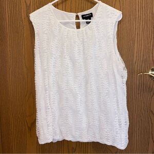 🎯 White lace fully lined bubble top. Size XXL. Liz Claiborne Career.